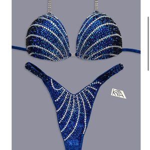 NPC/IFBB Figure/Physique Kata Apparel Competition Suit- Blue